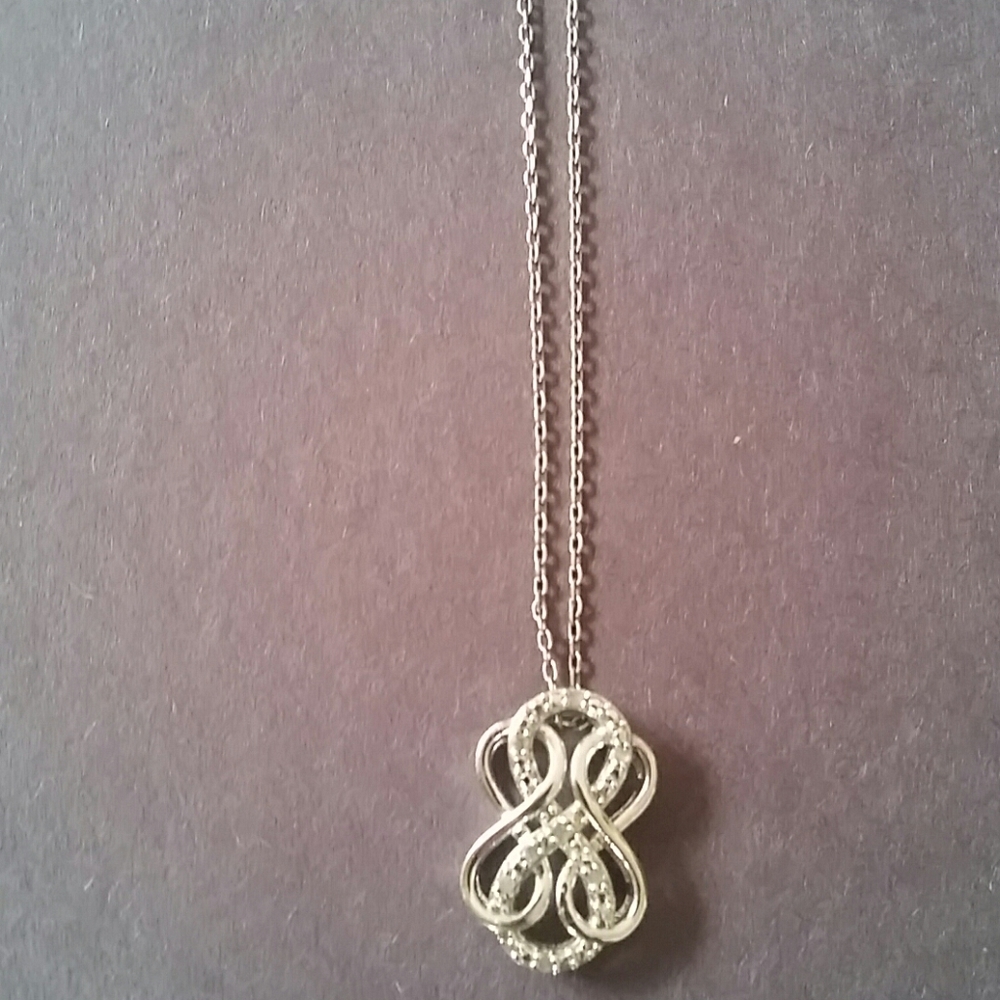 Sterling Silver and Diamond Infinity Necklace